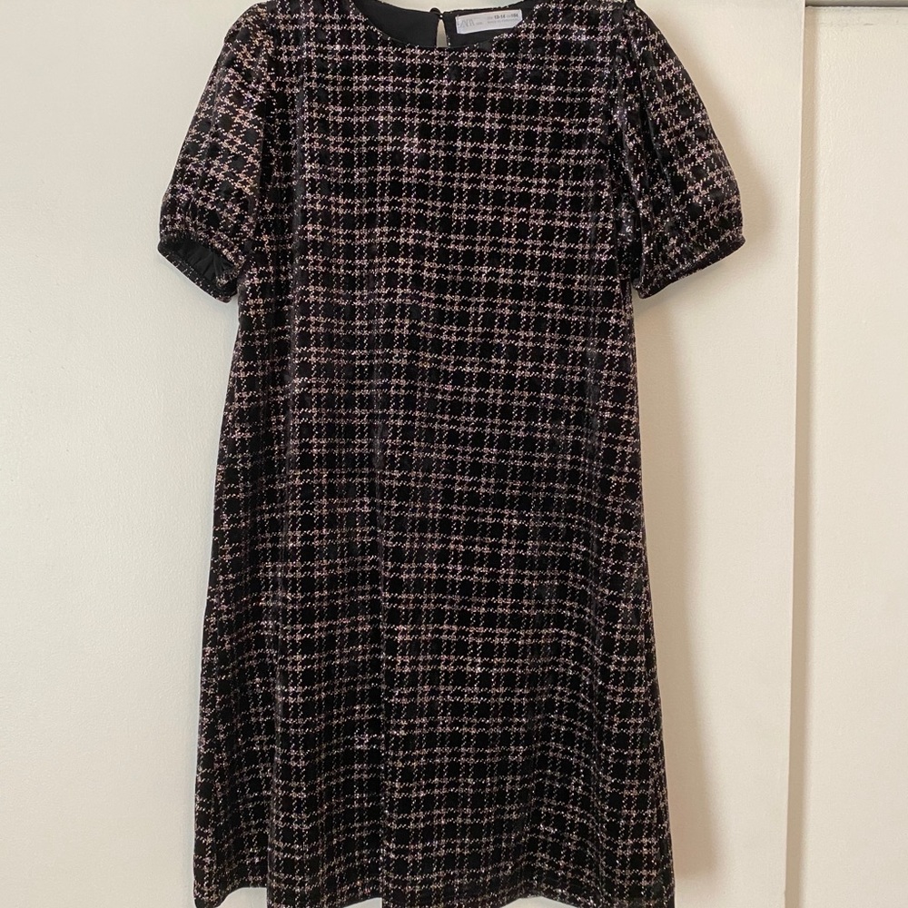 Zara Girl’s Velvet and Metallic Dress
